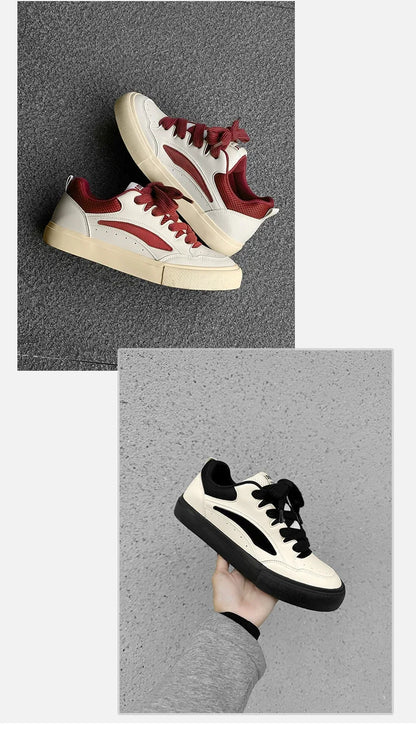 2025 Chunky Sneakers  Autumn Fashion Low Top Lace Up Running Shoes Comfortable Flat Casual Walking Shoes Tenis Masculino