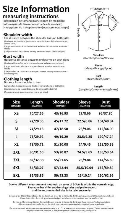 Striped Shirt For Men 3d Print Short Sleeve Hawaiian Shirt Beach Casual Shirts Men Clothing Loose Oversized Button Lapel T-Shirt