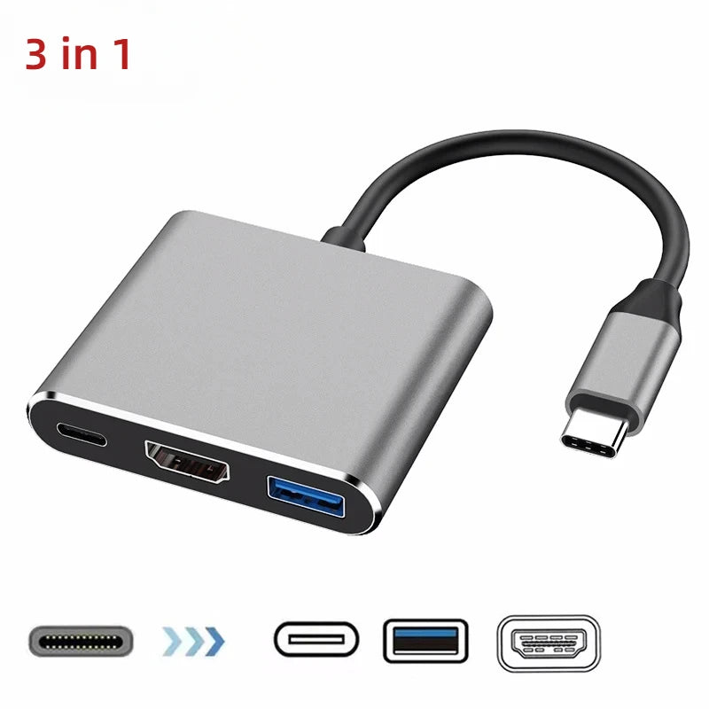 4 in 1 2 in 1 Type C to Dual HDMI-compatible Extend Splitter PD USB HUB 4k Multi Displayer Converter Support For Fast Charging
