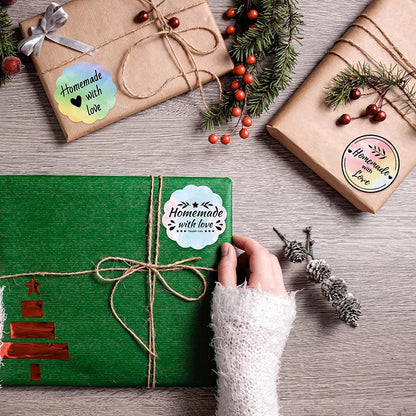 3 rolls Gift thank-you 50x50mm thermal label stickers, suitable for phomemo label printers gradient-color thermal label paper.