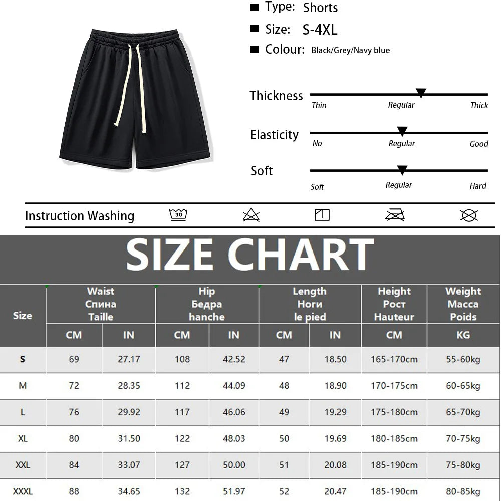 Summer Casual Shorts Drawstring Men Boardshorts Breathable Beach Shorts Comfortable Fitness Basketball Sports Short Pants Male