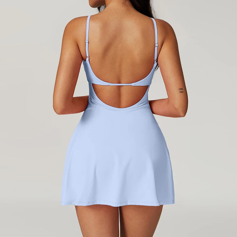 Sports Short Dresses Anti-Shine Breathable Women's Tracksuit Leisure Fitness Suits Running Golf Tennis Skirt Workout Clothing