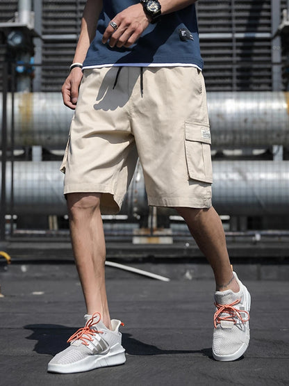 Summer Men's Cargo Shorts Cotton Loose Fit Big Size String Banding Men Short Pants Streetwear Casual Work Bermuda Shorts