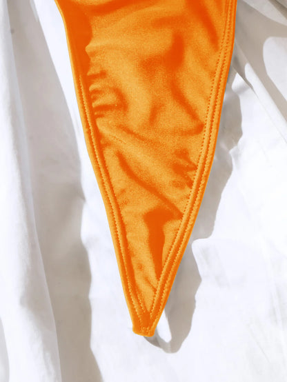 2025 New Triangle Tie-Front Sexy Bikini Two-Piece Swimsuit for Women