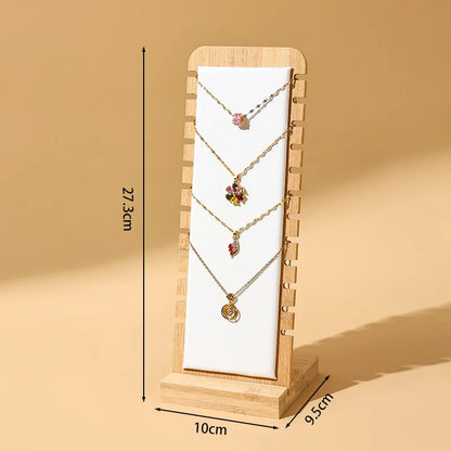 Bamboo Jewelry Display Stand Necklace Display Stand Wooden Multiple Necklace Easel Showcase Display Holder for Necklaces