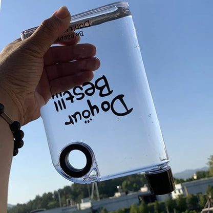 420ml Flat Water Bottle Clear Slim A5 Backpacks Water Bottle Portable Travel Mug Outdoor Sports Water Bottle For Camping Hiking