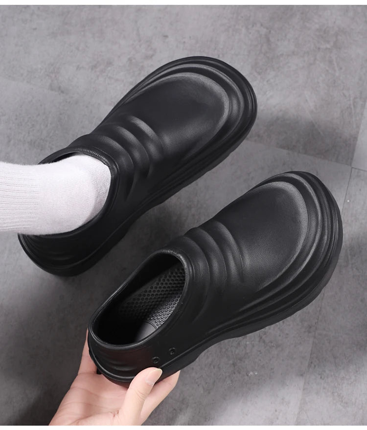 Summer Chef Shoes Anti Slip and Oil Proof Work Shoes Lazy Slippers Casual Trendy Slipper One Step Fashion Garden Shoes For Beach