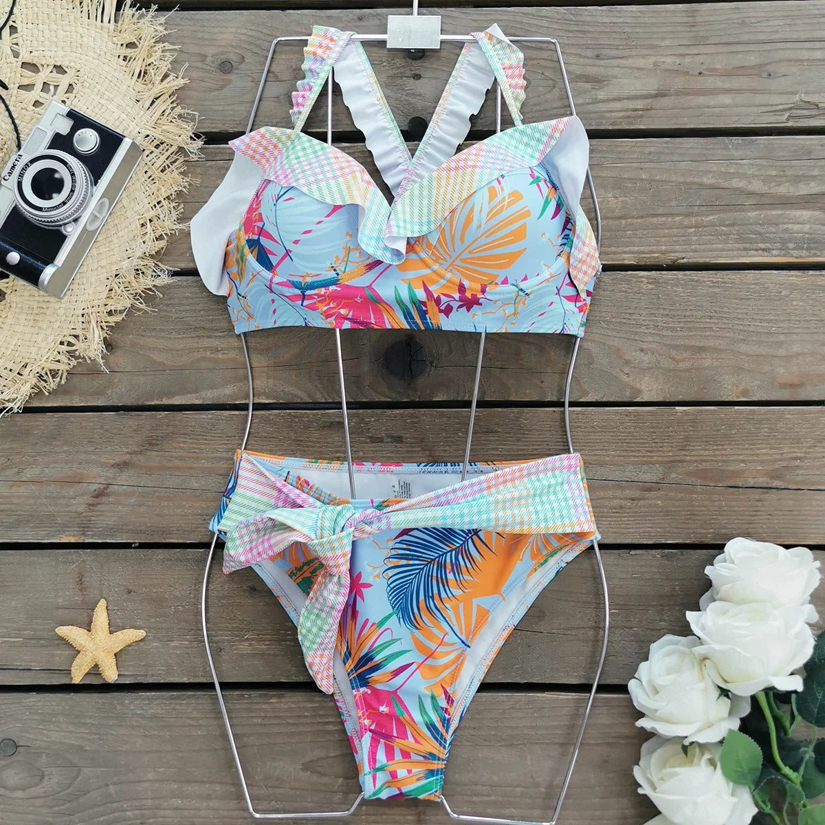 2024 New Sexy Brazilian Bikini Set Women Print Biquini Female Cut Bikinis Swimwear Push Up Swimsuit Bath Suit
