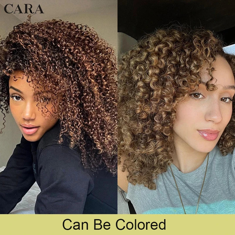 3C 4A Human Hair Bundles Mongolian Afro Kinky Curly Weave For Black Women Sassy Curl Virgin Human Hair 4 Bundles Natural Color