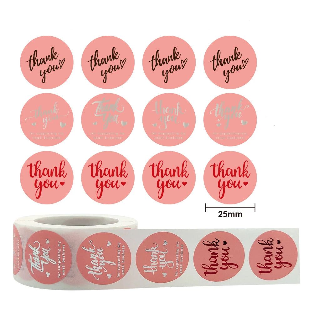 1inch Gift Sealing Stickers Gold Foil Thank You Stickers Diary Scrapbooking Gift Decorations Labels Custom Logo Brand Stickers