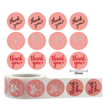 1inch Gift Sealing Stickers Gold Foil Thank You Stickers Diary Scrapbooking Gift Decorations Labels Custom Logo Brand Stickers