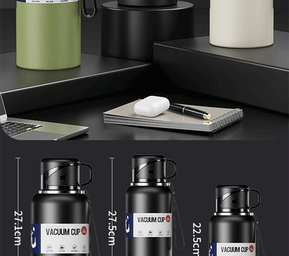 2L Thermal Water Bottle Large Capacity With Straw Stainless Steel Thermos Bottle Cold and Hot Water Bottle Sport Thermos Cup