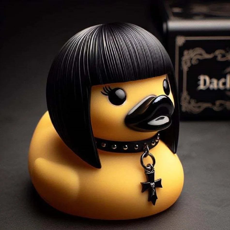 2024 Duck Statue Gothic Sculpture Punk Animal Figurine Resin Desk Decoration Collectible Figurines Satan Duck Tabletop Ornaments
