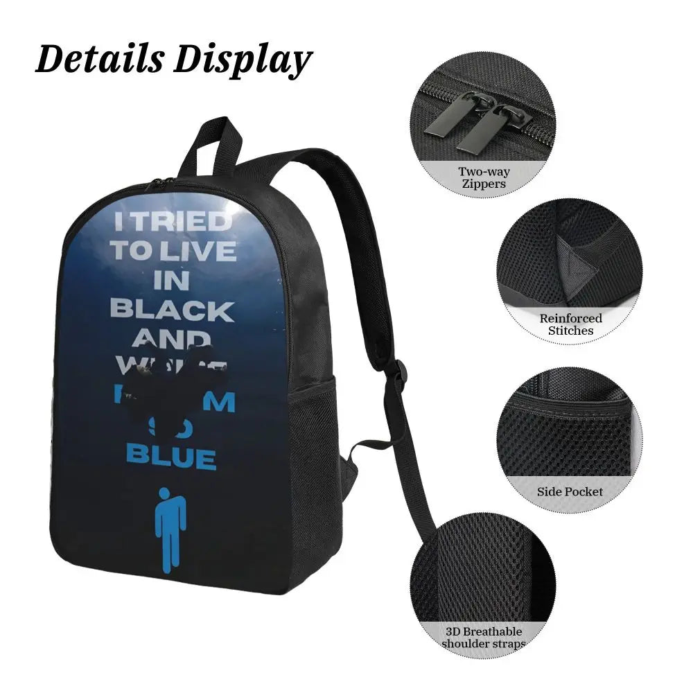B-Billies E-Eilishing Kids Backpack Lunch Box Pencil Boxes for Boys Girls Backpacks School bag Bookbag Set