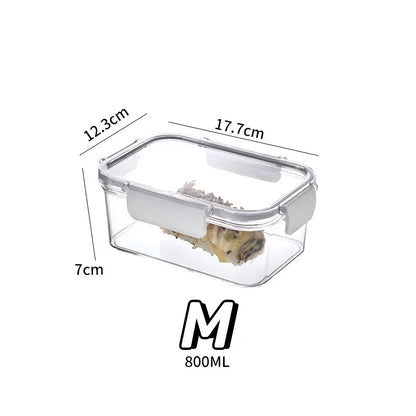 3size Refrigerator Storage Box Clear Sealed Rectangular Fresh Keeping Boxes Food Vegetable Fruit Lunch Box Kitchen Organizer