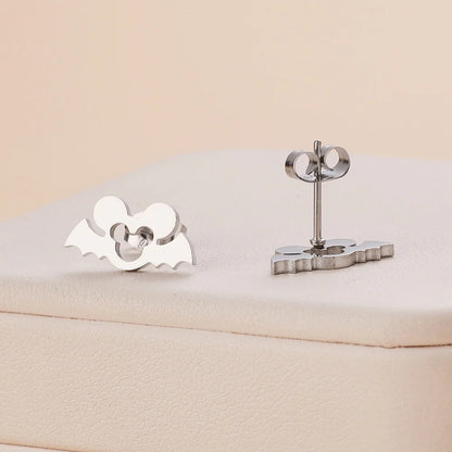 Stainless Steel Halloween Ghost Cat Stud Earrings For Women Girls Gold Color Waterproof Fashion Ear Party Jewelry Gift Wholesale