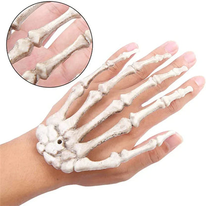 1-6Pair Halloween Skeleton Hand Scary Realistic Hand Bone Skull Decors Party Haunted House Halloween Terror Decoration Props