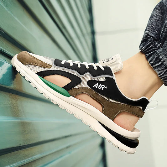 2024 New Summer Sandals Breathable Shoes Sports Anti Slip Men's Drive Mesh Beach Sandals Fashion Men's Sandals