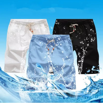 2024 summer men's plus size sports shorts, pure cotton casual pants, mid length shorts, beach pants, comfortable cropped pants