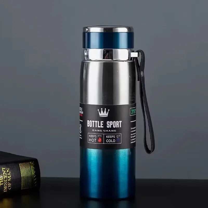 800ML Double Wall Stainles Steel Water Bottle Thermos Bottle Keep Hot and Cold Insulated Vacuum Flask for Sport