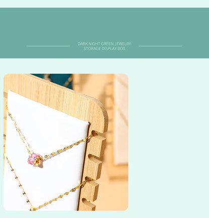 Bamboo Jewelry Display Stand Necklace Display Stand Wooden Multiple Necklace Easel Showcase Display Holder for Necklaces