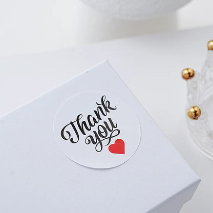 500pcs/roll New Red Heart Thank You Stickers Cute Heart-shaped Decorative Seal Labels for Wedding, Party Gifts, Business Package