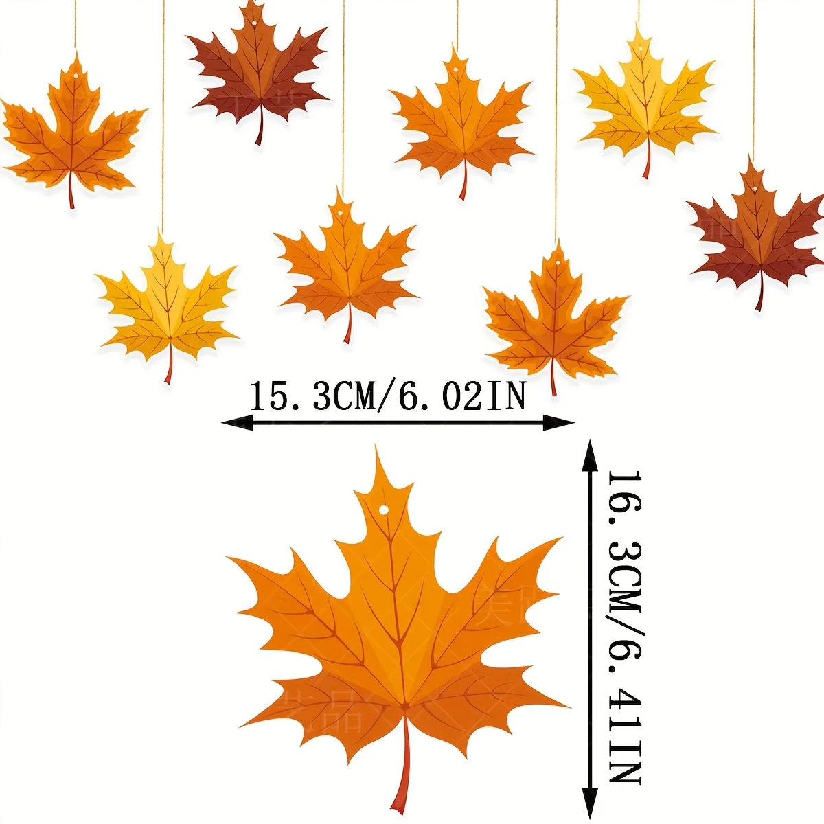 Autumn Maple Leaf Garland Decorations - Rustic Paper Hanging Ornaments for Thanksgiving,Harvest Parties, Halloween, Housewarming