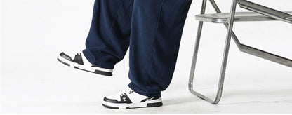 Summer Wide Leg Pants Men's Cotton Linen Harun Loose Pants Men Casual Elastic Waist Circumference Lantern Trousers Plus Size 5XL