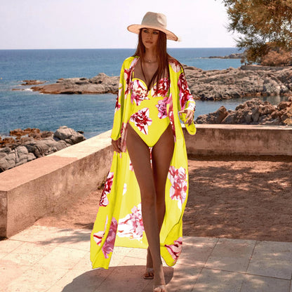 2023 New 2PC Push Up Women Bikini Set Skirt Floral Printed Bikinis Strappy Bandage Swimwear Brazilian Biquini Bathing Suit