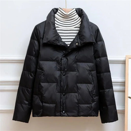 Women's Parkas Autumn Winter stand-up collar Lightweight thin Short 2025 New Female Loose Cotton Jacket Leisure Overcoat 5XL