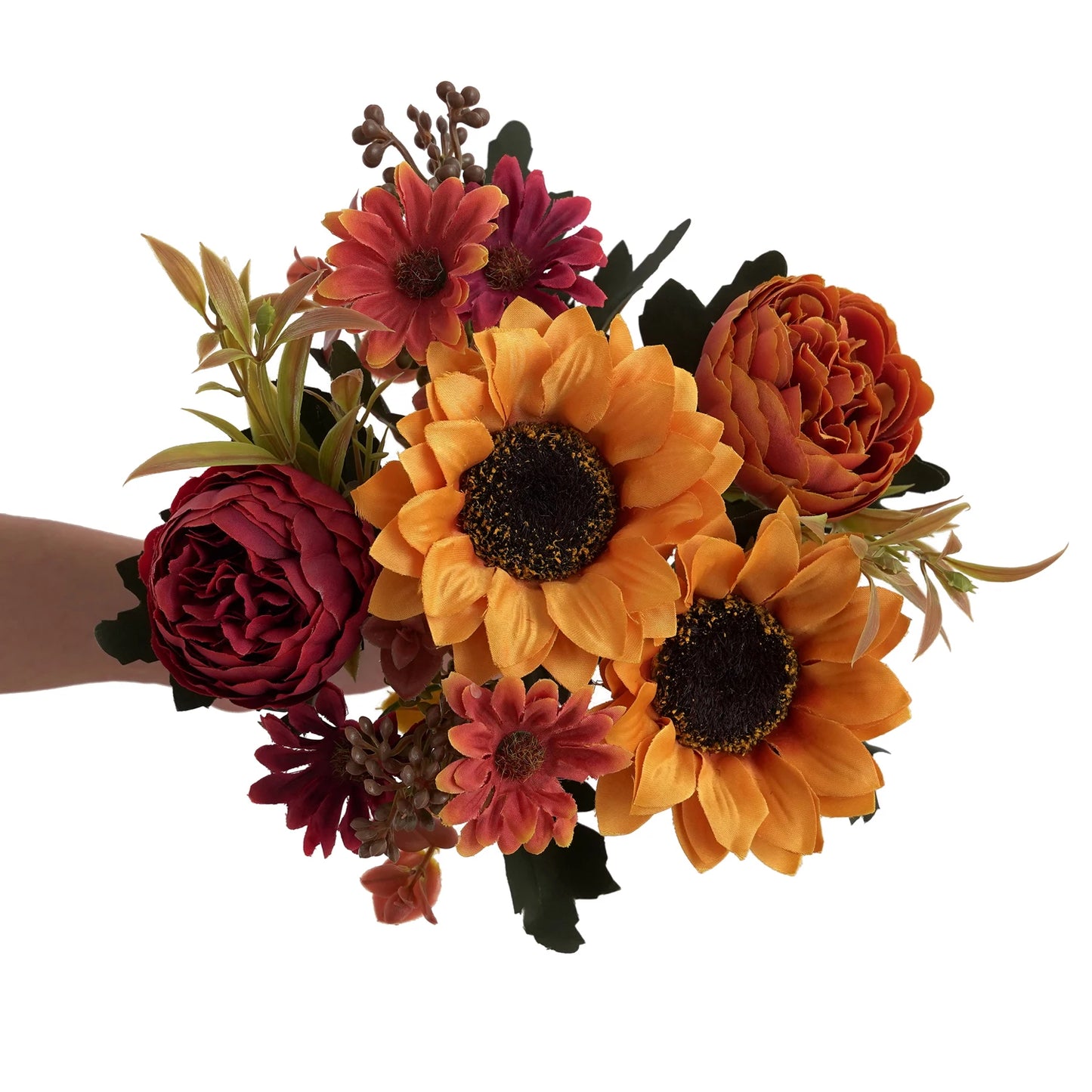 1/4pcs Artificial Peony Sunflower Flowers, Perfect for Room, Home, Office, Wedding, Christmas, Halloween,Thanksgiving,Vase Decor