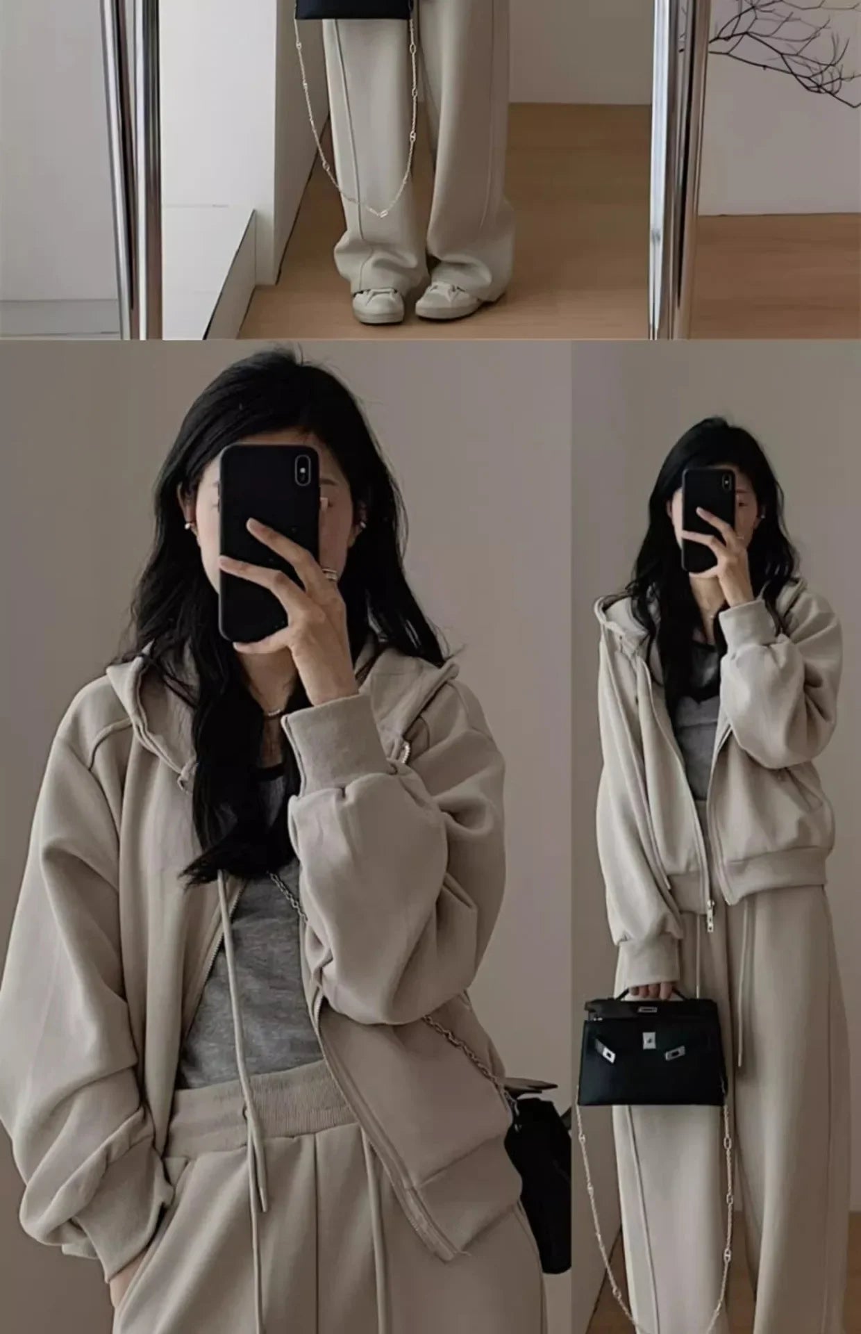 Autumn/Winter 2024 New Tea Matching Women's Clothing Set Plus Size Elegant Casual Salt System Sweatshirt Two-Piece Suit