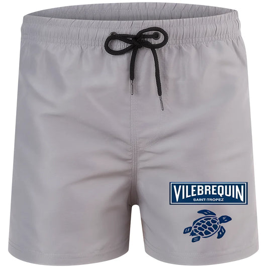 2025 new luxury beach shorts quick-drying men's swimsuit summer swimming trunks sports fitness running three-quarter pants men's