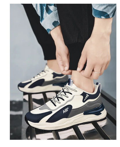 Summer Men's Shoes New Breathable Leather Face Casual Sports Shoes Korean Trendy Versatile Thick Bottom Shoes Casual Old Dad Sho