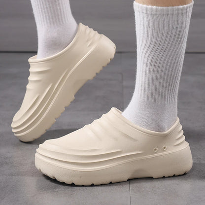 Summer Chef Shoes Anti Slip and Oil Proof Work Shoes Lazy Slippers Casual Trendy Slipper One Step Fashion Garden Shoes For Beach
