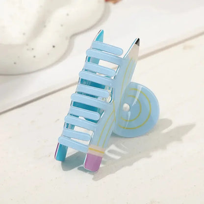 1pc candy color simulation pencil shark clip cute hair clip creative back of the head hair clip ponytail clip
