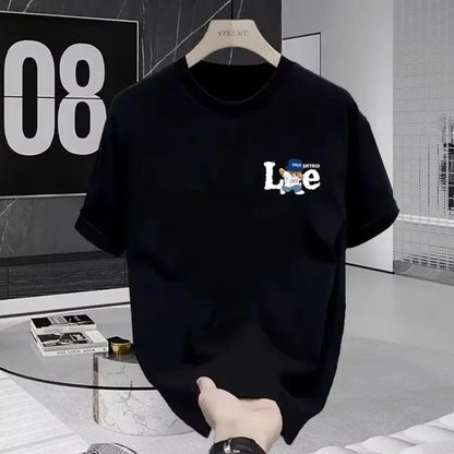 2025 Light Luxury Brand Summer Pure Cotton Printing Men's and Women's Loose Short-sleeved Crew Neck T-shirt Top Is Hot Tshirt