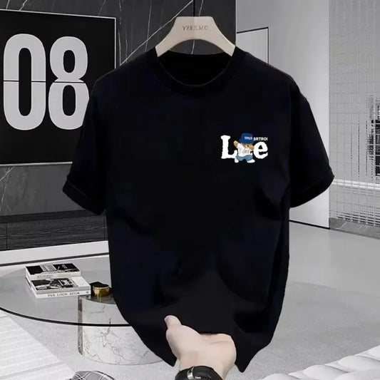 2025 Light Luxury Brand Summer Pure Cotton Printing Men's and Women's Loose Short-sleeved Crew Neck T-shirt Top Is Hot Tshirt
