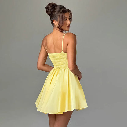 Summer 2025 new waist cinching slimming short skirt sexy suspender A-list dress for women