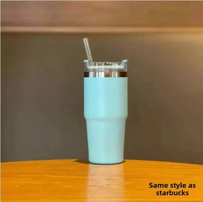 2025-304 stainless steel  ice bar water cup handle vacuum vacuum cup New large capacity coffee car car cup20OZ