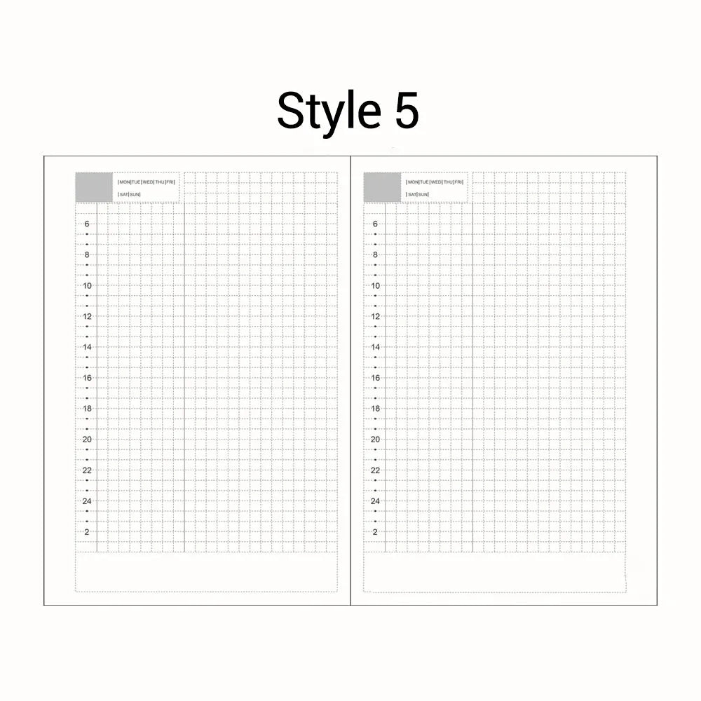 A5 A6 Loose Leaf Notebook Refill Spiral Binder Inner Page Diary Weekly Monthly Planner To Do List Line Dot Grid Inside Paper