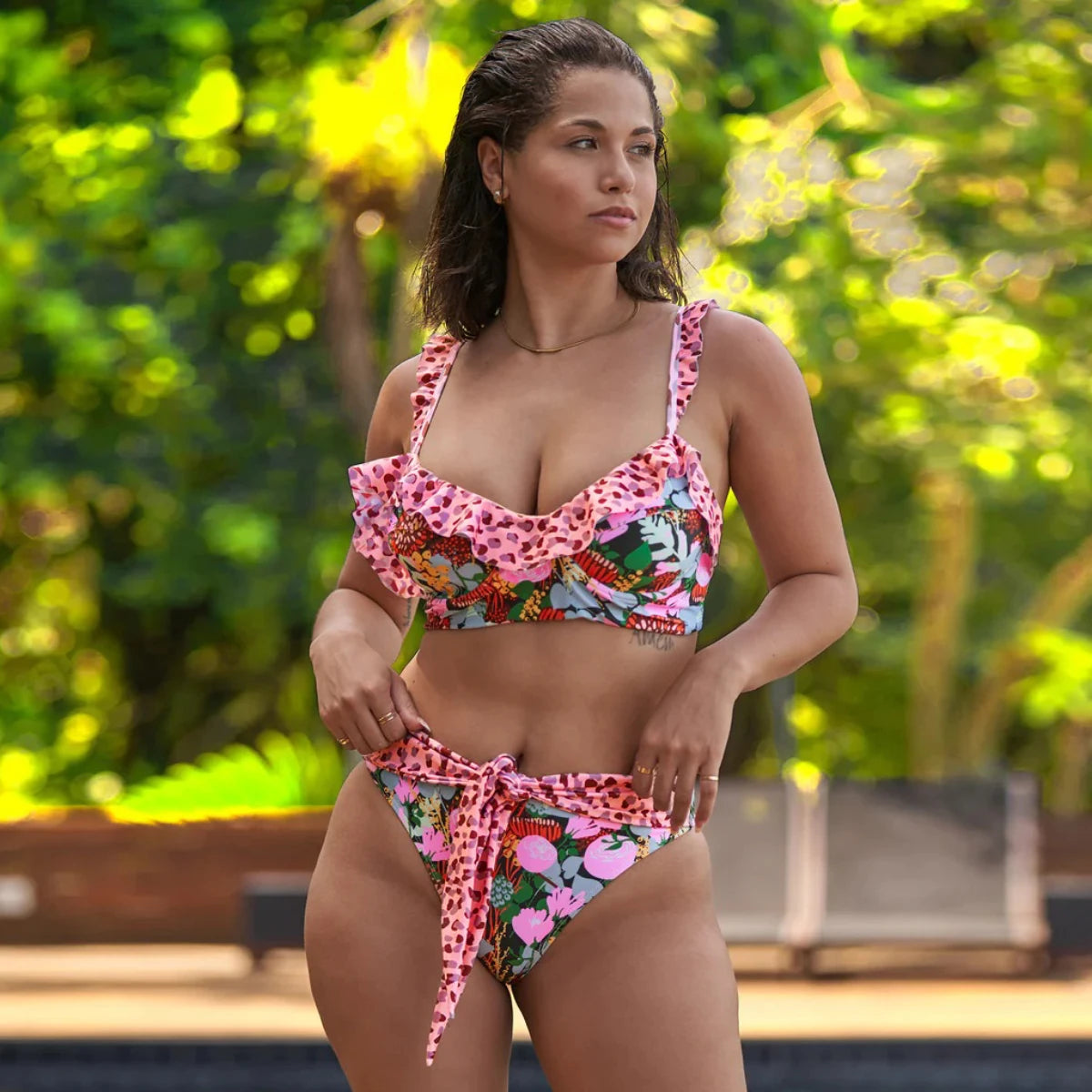 2024 New Sexy Brazilian Bikini Set Women Print Biquini Female Cut Bikinis Swimwear Push Up Swimsuit Bath Suit