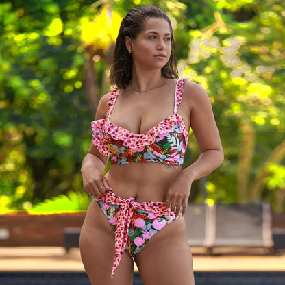 2024 New Sexy Brazilian Bikini Set Women Print Biquini Female Cut Bikinis Swimwear Push Up Swimsuit Bath Suit