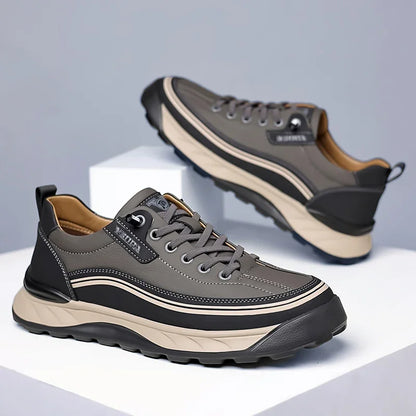 2025 High Quality Brand Men's Leather Casual Shoes Outdoor Hiking Shoes Anti Slip Wear-resistant Men's Hiking Shoes Breathable