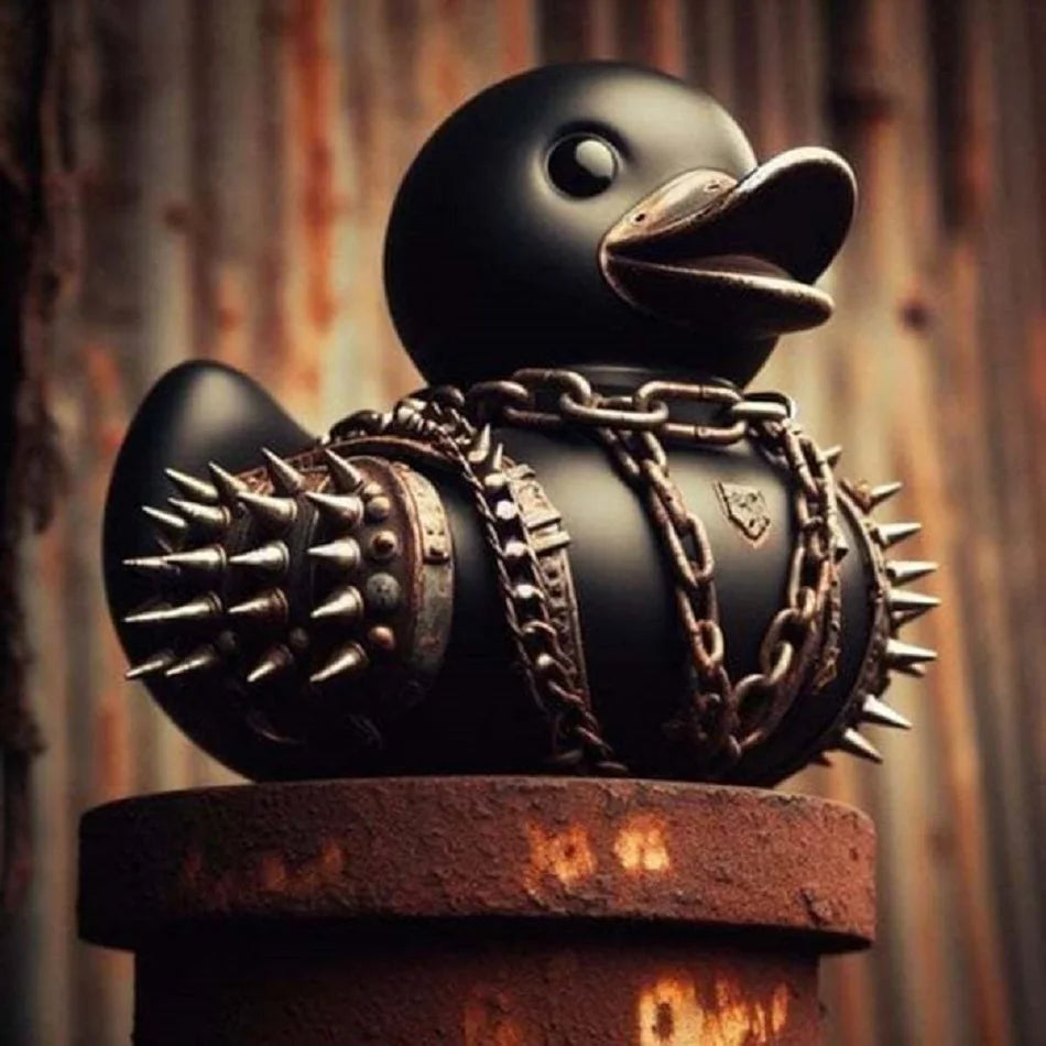 2024 Duck Statue Gothic Sculpture Punk Animal Figurine Resin Desk Decoration Collectible Figurines Satan Duck Tabletop Ornaments