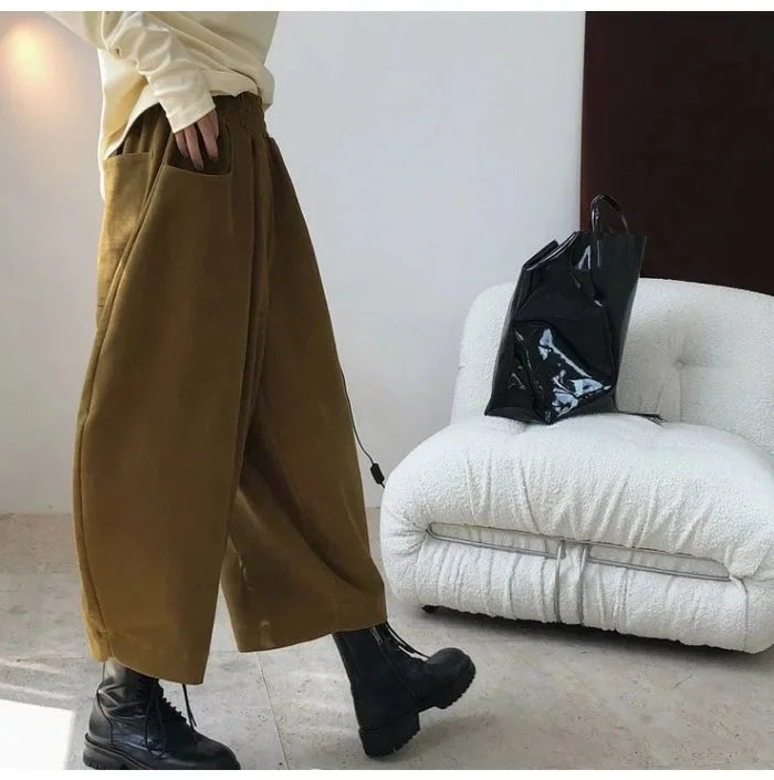 2023 Autumn Casual Harem Pants Women Cotton High Waisted Trousers Retro Loose Bloomers Women's Oversize Pants Baggy Sweatpants