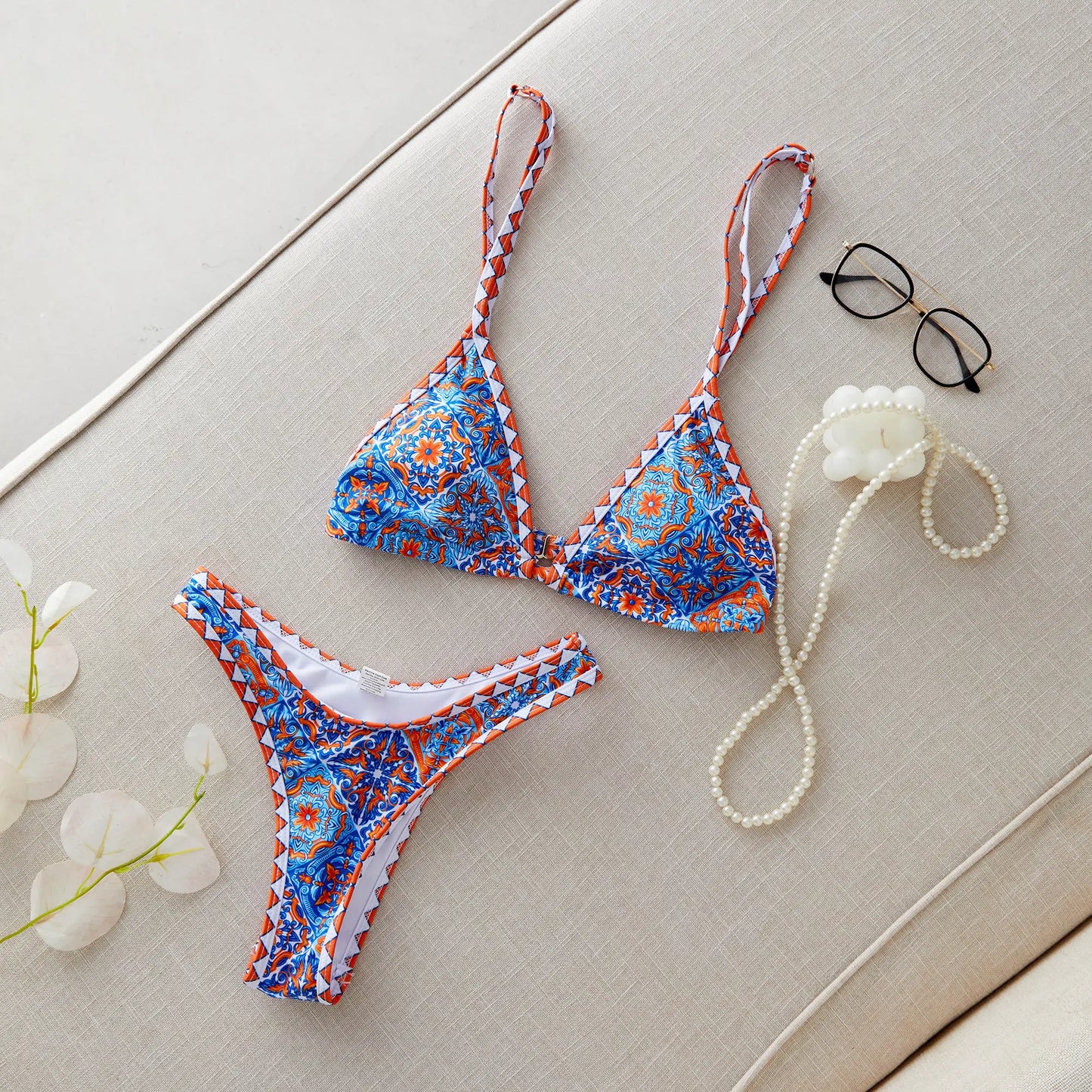2024 New Sexy Brazilian Bikini Set Women Print Biquini Female Cut Bikinis Swimwear Push Up Swimsuit Bath Suit