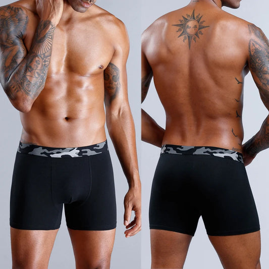 5pcs Men Underwear Print Boxers Men's Panties Camouflage Mens Underpants Cotton Male Boxershorts Sexy Man Trunks Gift