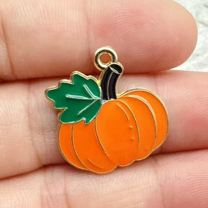 10pcs Enamel Thanksgiving Cake Pumpkin Sunflower Charms for Earrings Bracelets Pendants Making DIY Jewelry Accessories