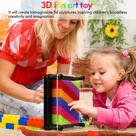 3D Pin Art Toys - Colorful Rainbow Creative Plastic Pin Art Board Unique for Christmas, Thanksgiving and Easter Gifts